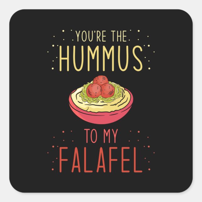 Pegatina Cuadrada Falafel Hummus (Anverso)