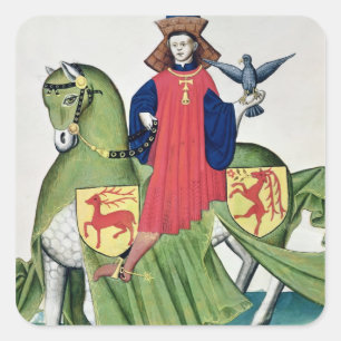 Pegatina Cuadrada Falconer, del Codex de Capodilista