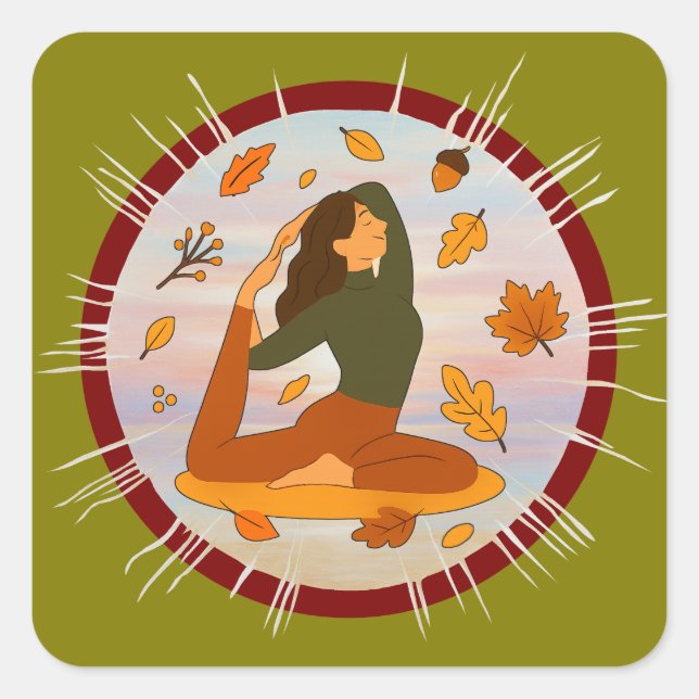 Pegatina Cuadrada Fall (Anverso)