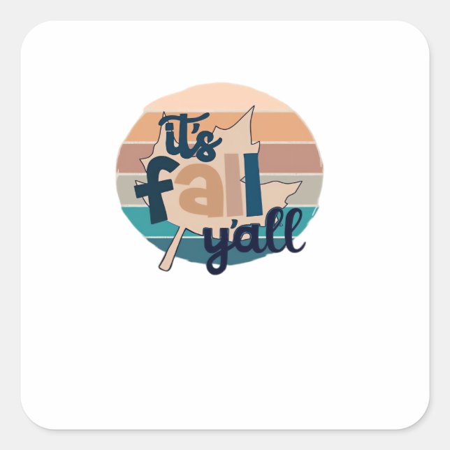 Pegatina Cuadrada Fall Lea Retro Classic (Anverso)