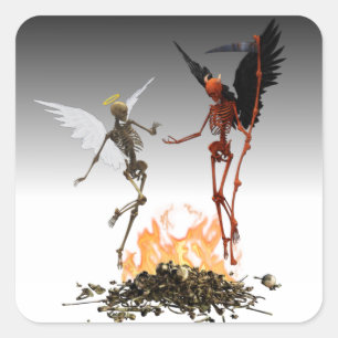 Pegatina Cuadrada Fallen Angel Demon Devil Halloween