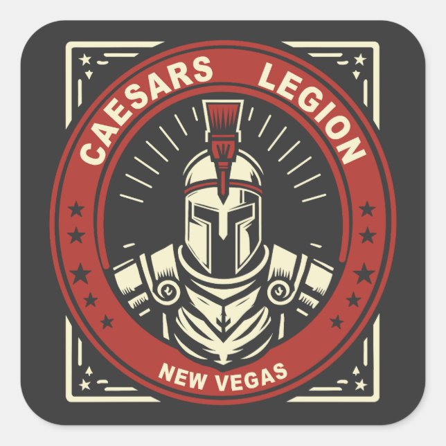Pegatina Cuadrada Fallout New Vegas Caesars Legion (Anverso)
