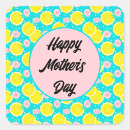 Pegatina Cuadrada Falso cítrico brillante retro