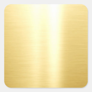 Pegatina Cuadrada Falso glamour dorado plantilla en blanco elegante 
