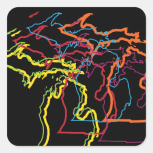 Pegatina Cuadrada falta de definición del orgullo de Michigan
