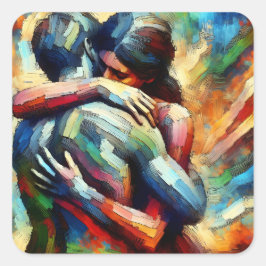 Pegatina Cuadrada Falta | El abrazo de Lover