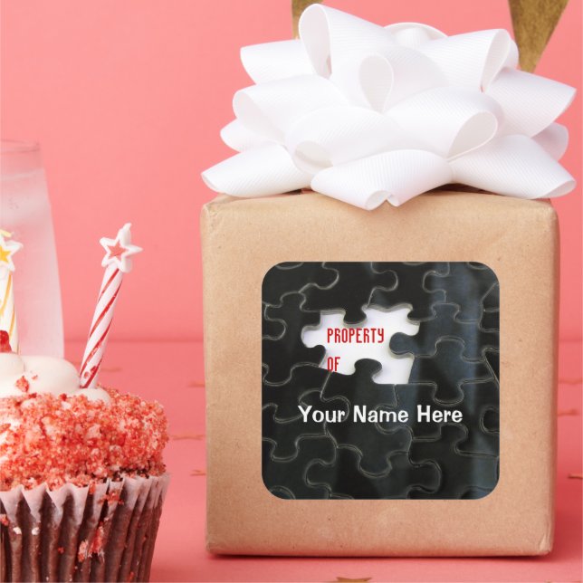 Pegatina Cuadrada Falta la pieza del rompecabezas (Fiesta)