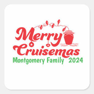 Pegatina Cuadrada Familia Personalizada de los Cruisemas de Merry