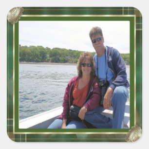 Pegatina Cuadrada Familia personalizado Foto Marco de la Antigüedad 