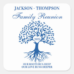 Pegatina Cuadrada Family reunion tree