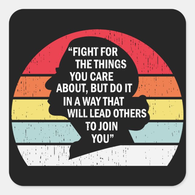 Pegatina Cuadrada Famosas Rbg Ruth Bader Ginsburg (Anverso)