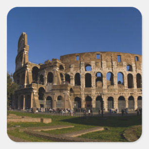 Pegatina Cuadrada Famoso Coliseo en Roma Italia Punto de referencia 