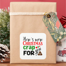 Pegatina Cuadrada Famoso Navidad de vacaciones poop
