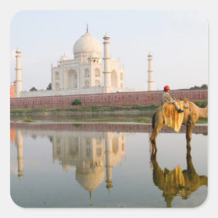 Pegatina Cuadrada Famoso templo Taj Mahal mundial sitio de entierro 