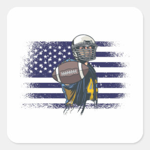 Pegatina Cuadrada Fanático americano camiseta camiseta camiseta band