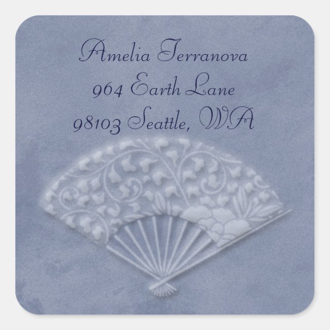 Pegatina Cuadrada fanático de flor (Anverso)