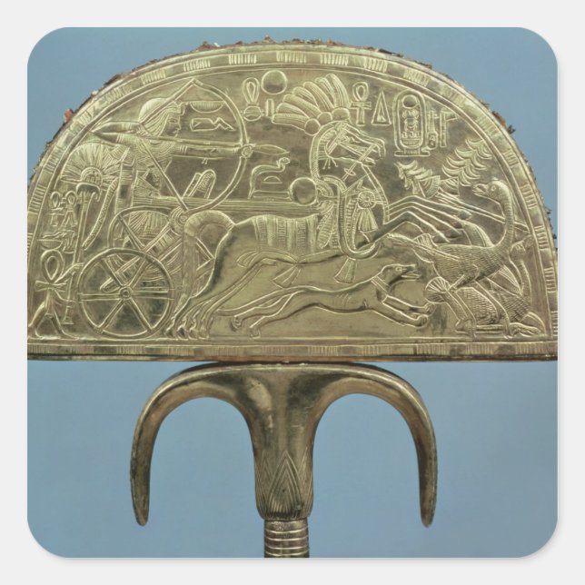 Pegatina Cuadrada Fanático de plumas de avestruz de la Tumba de (Anverso)