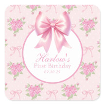 Fancy One Pink Coquette Bow Cumpleaños