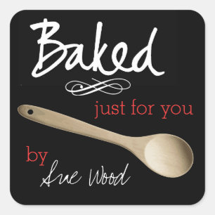 Pegatina Cuadrada Fancy Personalizado Black Baked for You Pegatinas