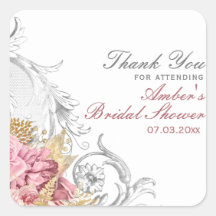 Fancy Pink Floral Bridal Shower