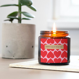 Pegatina Cuadrada Fancy Red & Pink Heart Pattern Happy Valentines