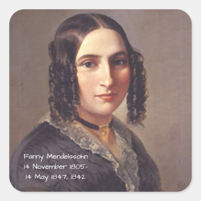 Pegatina Cuadrada Fanny Mendelssohn, 1842 (Anverso)