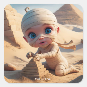 Pegatina Cuadrada Fantasía aburre a un pequeño y antiguo Egipto