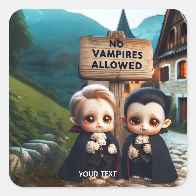 Pegatina Cuadrada Fantasía barata sin Rótulo permitido (Anverso)