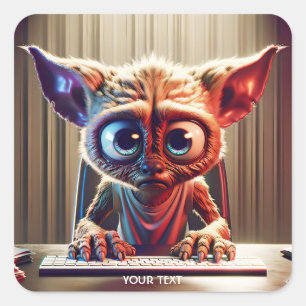 Pegatina Cuadrada Fantasía Cute Creta Teclado Computadora