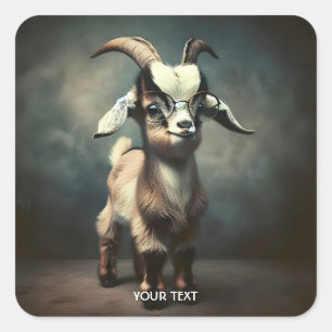 Pegatina Cuadrada Fantasía Cute Gracioso Bebé Cabra