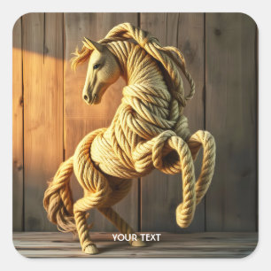 Pegatina Cuadrada Fantasía Cute Knot Caballo Artado