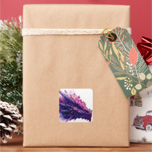 Pegatina Cuadrada Fantasía Mística Ametista Crystal Dragon Bestia