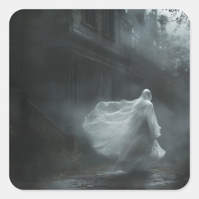Pegatina Cuadrada Fantasma (Anverso)