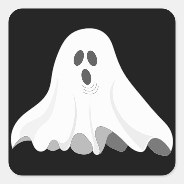 Pegatina Cuadrada Fantasma de Halloween (Anverso)