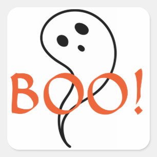 Pegatina Cuadrada Fantasma de Halloween