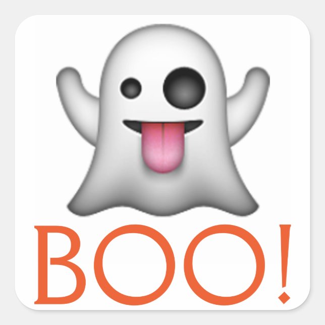 Pegatina Cuadrada Fantasma de Halloween (Anverso)