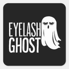 Pegatina Cuadrada Fantasma de pestañas de Halloween