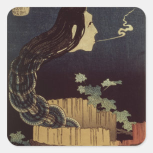 Pegatina Cuadrada Fantasma japonés