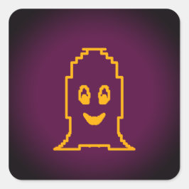 Pegatina Cuadrada Fantasma sonriente