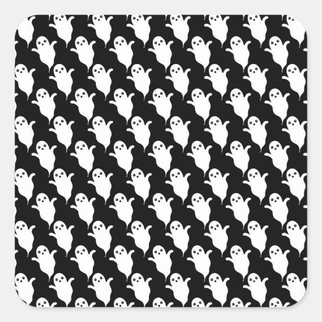 Pegatina Cuadrada Fantasmas (Anverso)