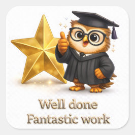 Pegatina Cuadrada Fantastic work, gold star achievement stickers pro
