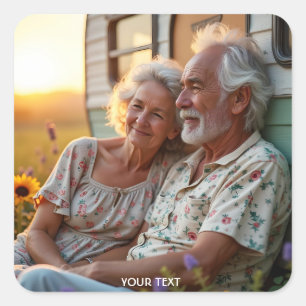 Pegatina Cuadrada Fantasy Cute Aged Lovely Family