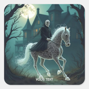 Pegatina Cuadrada Fantasy Cute Man Halloween Horario