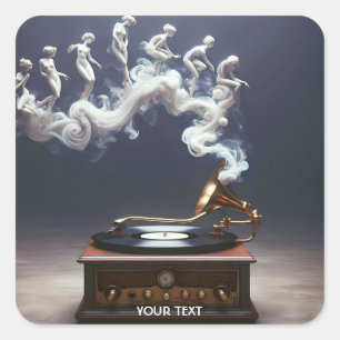 Pegatina Cuadrada Fantasy Cute Music Dance Smoke