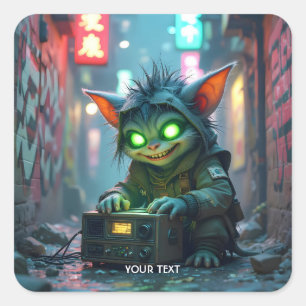 Pegatina Cuadrada Fantasy Cute Music Joy Street