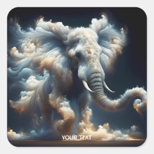 Pegatina Cuadrada Fantasy Cute Nubes elefante