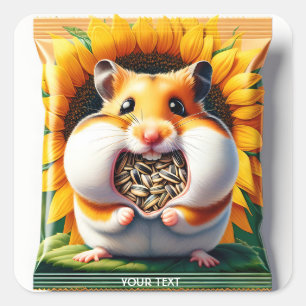 Pegatina Cuadrada Fantasy Cute Packet Seeds Hamster
