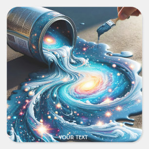 Pegatina Cuadrada Fantasy Cute Paint Space Stars