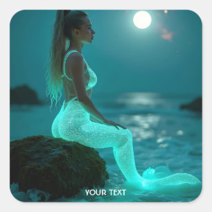 Pegatina Cuadrada Fantasy Cute Sea Chica Moon