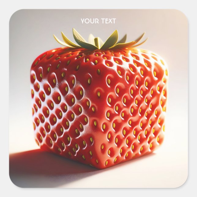 Pegatina Cuadrada Fantasy Cute Square Red Strawberry (Anverso)